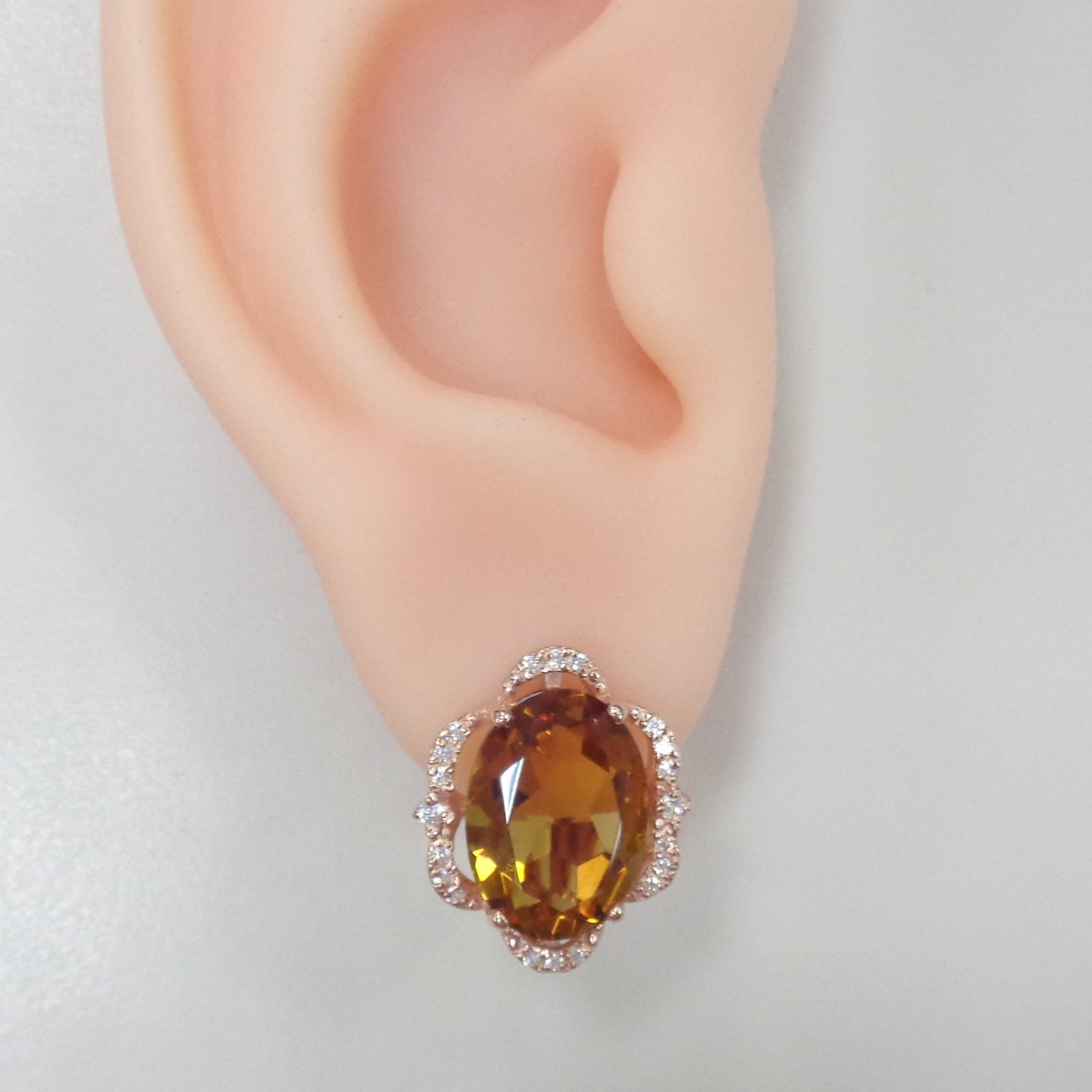 Серебряные серьги с цитринами